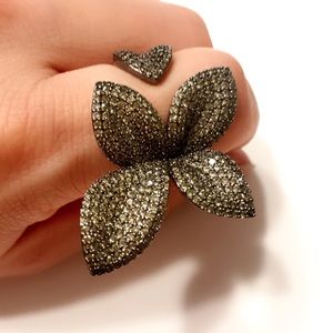 Flower CZ Encrusted Ring